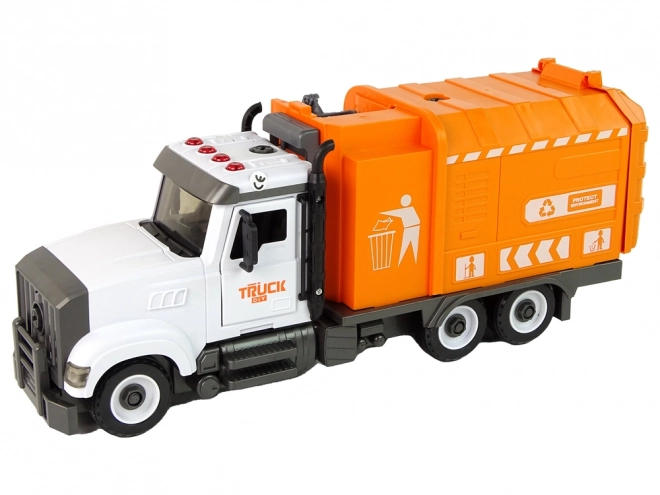 Camion poubelle à dévisser avec accessoires orange