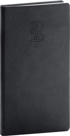 Agenda de poche 2026 noir 9 x 15,5 cm