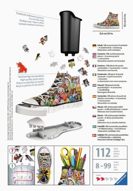 RAVENSBURGER Puzzle 3D Chaussure Emoji 108 pièces