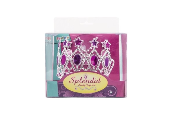 Ensemble de beauté avec couronne en plastique et collier avec boucles d'oreilles