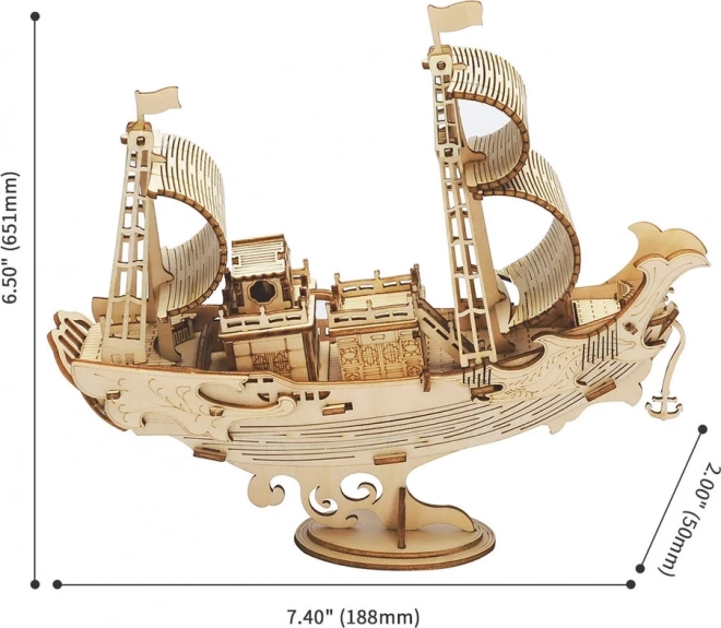 Bateau de diplomate japonais - Maquette 3D en bois - décoration