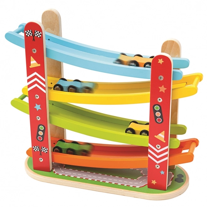 Piste de course en bois pour voitures par Bigjigs Toys