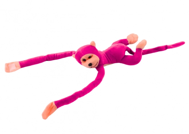 Mascotte en peluche singe avec son rose foncé 60 cm