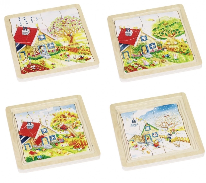 Puzzle en bois éducatif Saisons