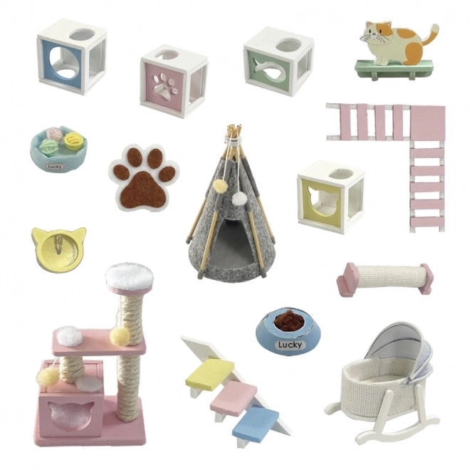 Deux miniatures maison de bain accueillante / Maison du chat Miaou