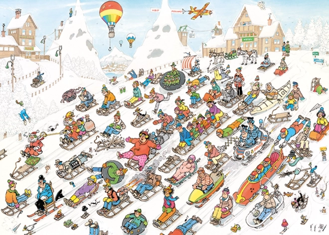 Puzzle Jan van Haasteren Tout dévale la pente 1000 pièces