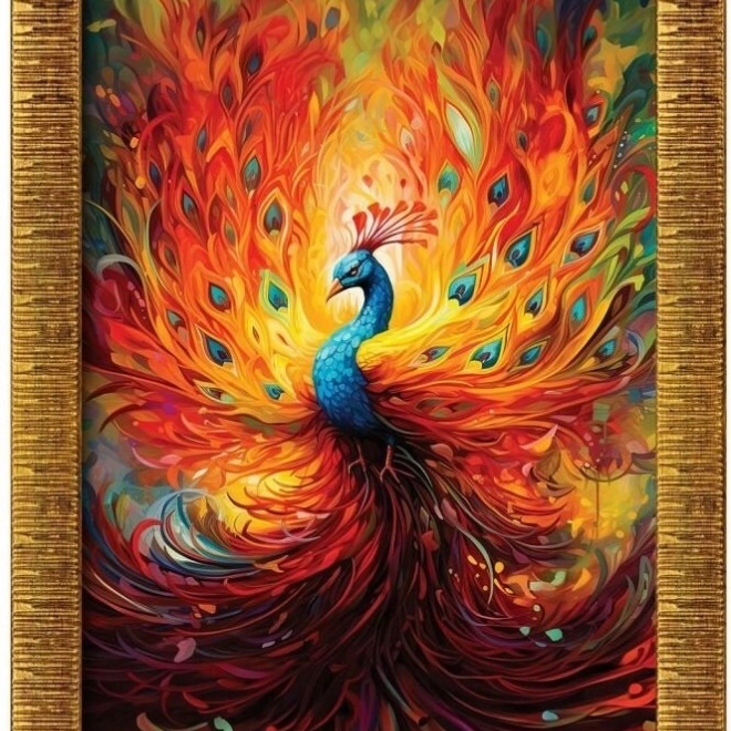 Puzzle avec cadre et colle Paon coloré 1000 pièces