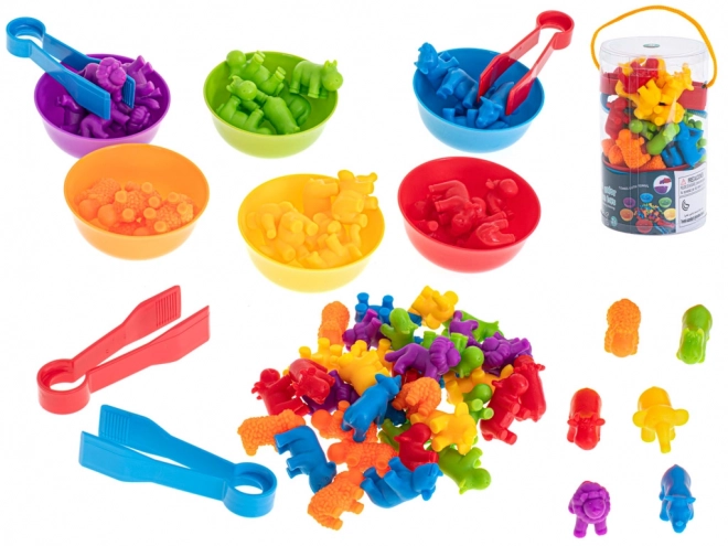 Jeu montessori en bois Apprends à compter – Animaux de safari