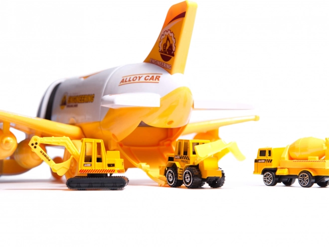 Avion de fret avec engins de chantier