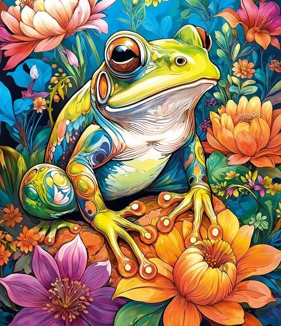 Puzzle Grenouille Florale 1000 pièces