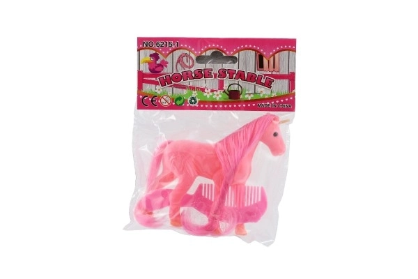 Peluche de licorne avec peigne 14cm dans un sac