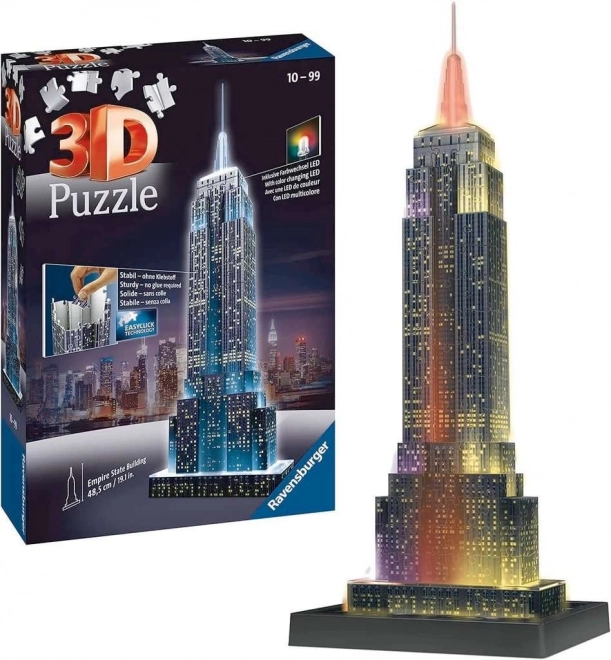 RAVENSBURGER Puzzle 3D Lumineux Édition Nocturne Empire State Building 216 pièces