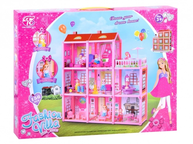 Grande maison + poupée et meubles Villa pour poupées ZA3075