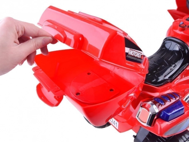 Moto de sport pour enfants avec éclairage LED coloré – Rouge