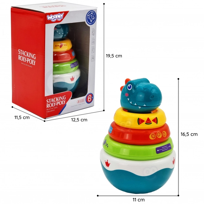 Woopie Jouet sensoriel pour bébés Dino empilage