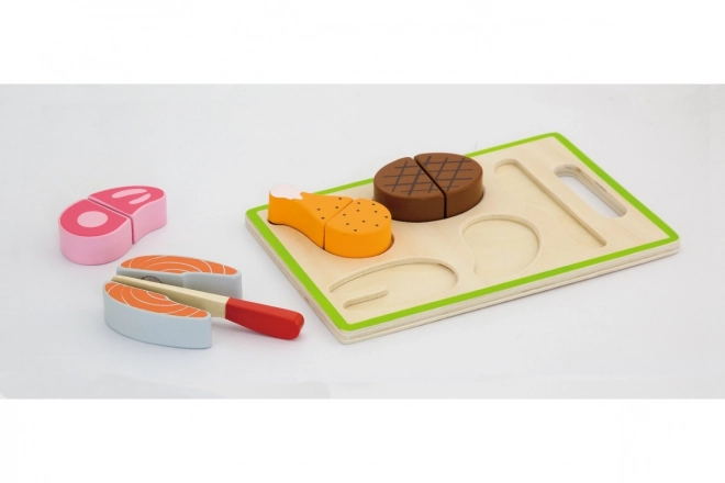 Ensemble en bois pour couper - viande