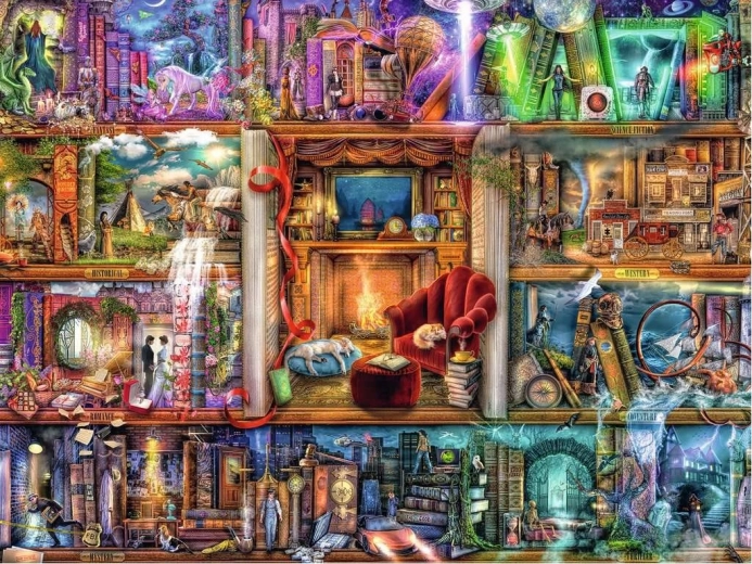 Puzzle 2D 1500 pièces Bibliothèque riche