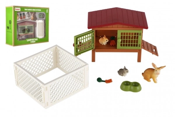 Clapier avec enclos et accessoires pour enfants