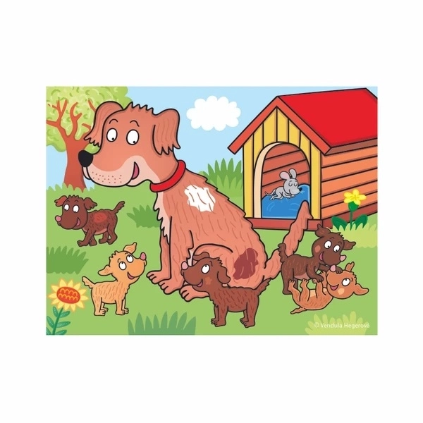 Cubes kubus animaux domestiques bois 12pcs dans une boîte 21x18x4cm