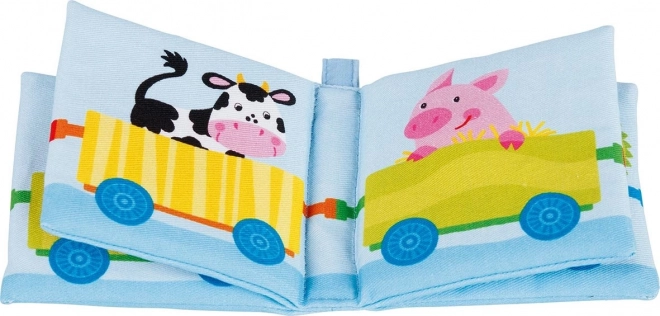 Livre bruissant en coton GOKI avec sifflet Train