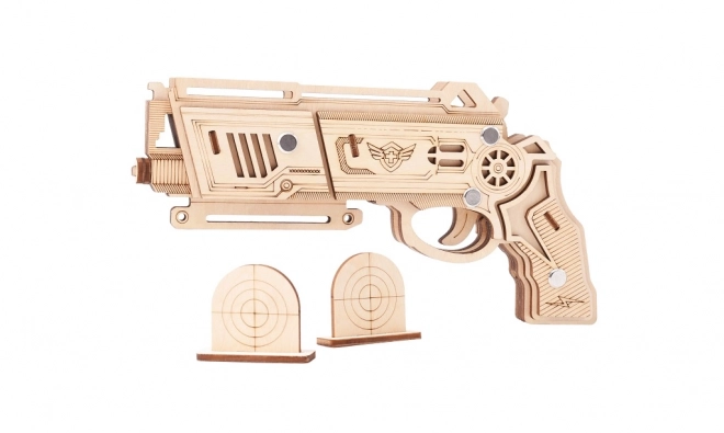 Woodcraft Puzzle 3D en bois Armes à élastiques Falcon naturel