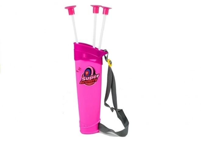 Arc avec bouclier + 3 flèches à ventouse rose