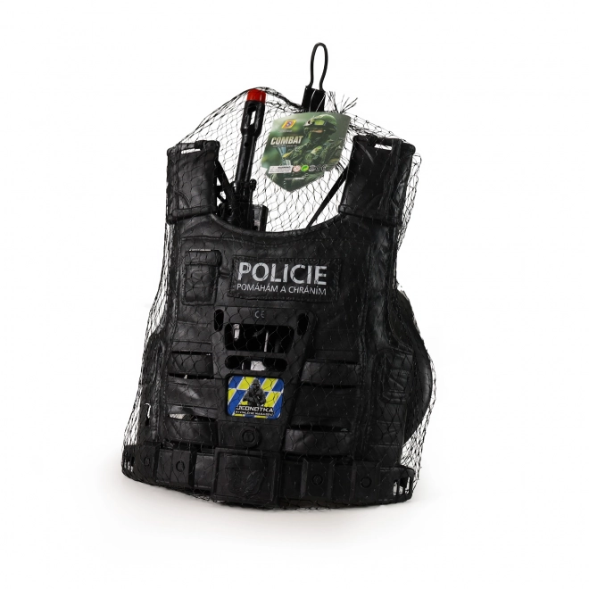 Gilet de police avec inscriptions tchèques et accessoires