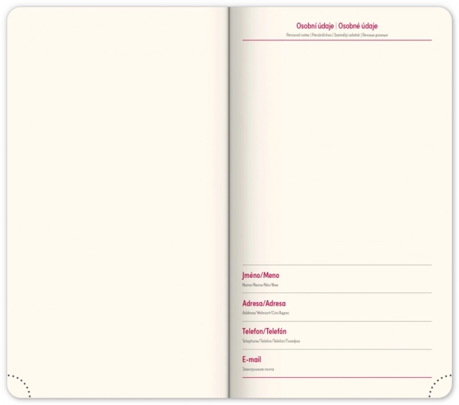 Agenda de poche Diamante 2025, rouge, 9 × 15,5 cm