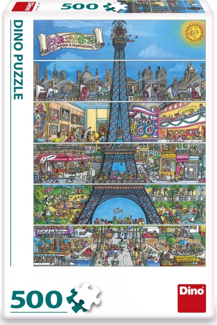 Puzzle Tour Eiffel 500 pièces dessinée