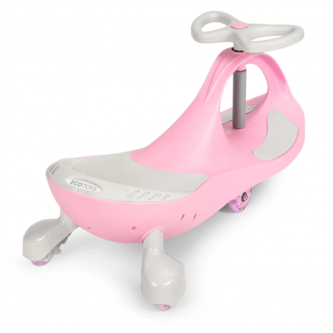Voiture à pédales avec roues LED roses ECOTOYS