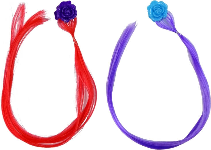 Mèches colorées avec barrettes fleuries