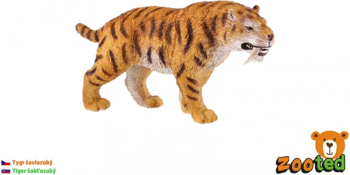 Figurine en plastique de tigre à dents de sabre Smilodon 13 cm