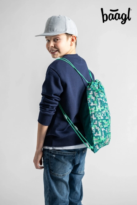 Sac à dos de poche avec Creeper argenté de MINECRAFT