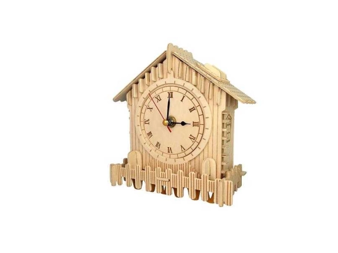Puzzle 3D en bois horloge maisonnette Woodcraft