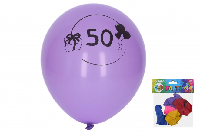 Ballon gonflable avec le numéro 50 30 cm - 5 pièces