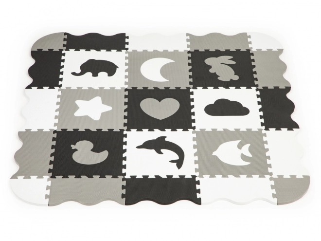 Tapis en mousse ECOTOYS avec clôture et piscine de 25 pièces