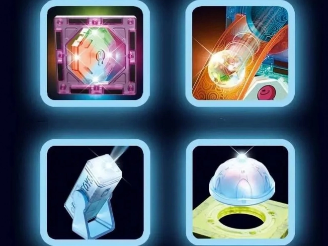 Cubes magnétiques 3D pour enfants Construction de pistes de billes lumineuses 49 éléments ZA5250
