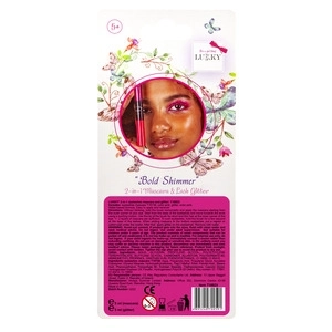 Lukky 2-en-1 mascara et paillettes pour cils, rouge