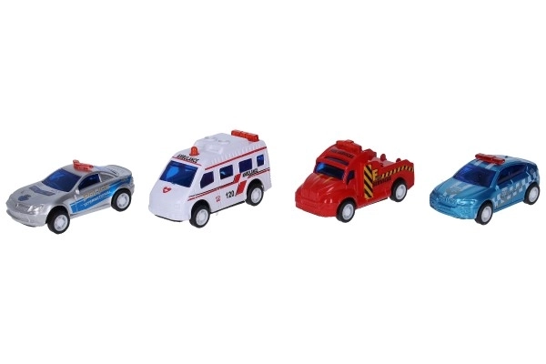 Voitures Action sur l'autoroute 4 pcs en plastique 6cm à rétro-friction sur carte