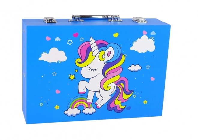 Grande boîte de dessin dans une mallette 145 pièces Licorne