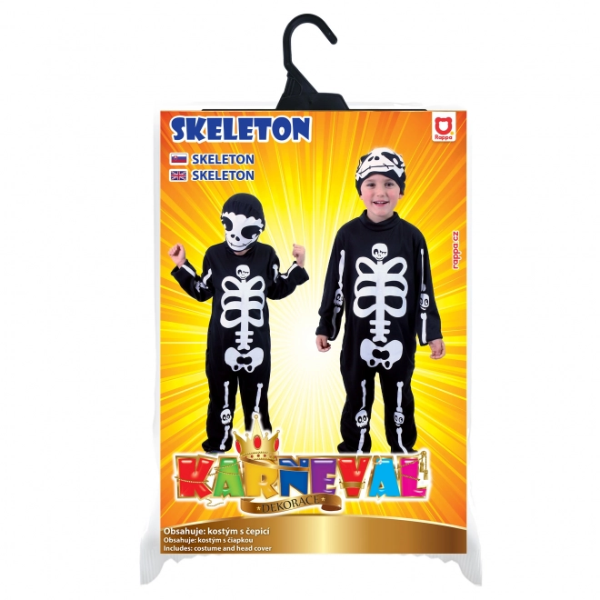 Costume d'enfant squelette avec chapeau (M)