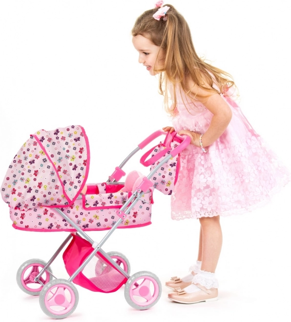 Poussette profonde pour poupées Dora Papillons