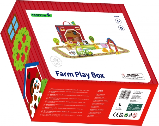 Ferme en bois dans une valise Tooky Toy