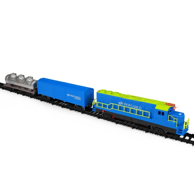 Train de marchandises PKP Cargo International avec wagons et rails avec son et lumière