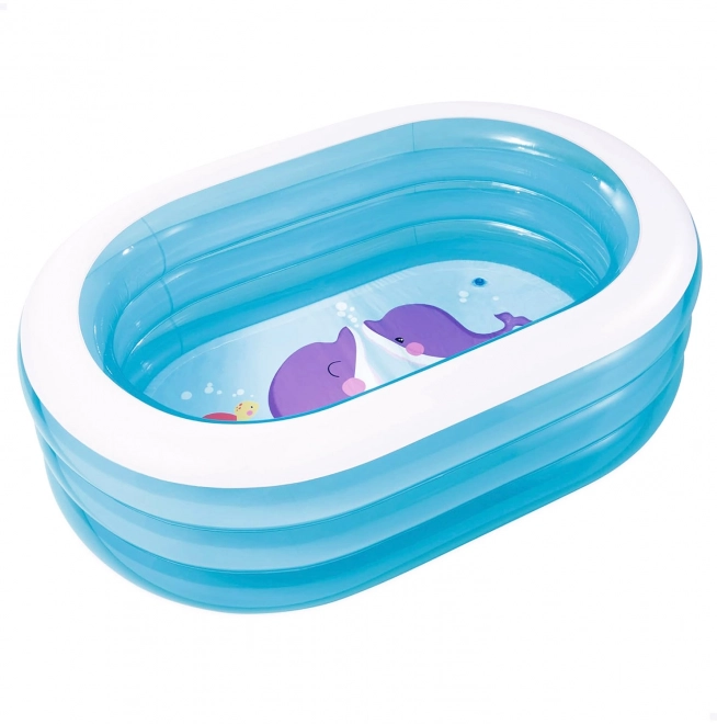 Piscine ovale gonflable pour enfants avec dauphins