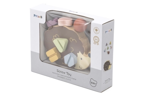 VIGA PolarB Jouet en bois Hérisson avec vis Montessori
