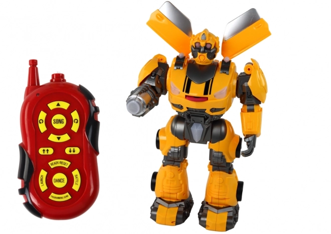 Grand robot télécommandé R/C lumières sonores jaunes