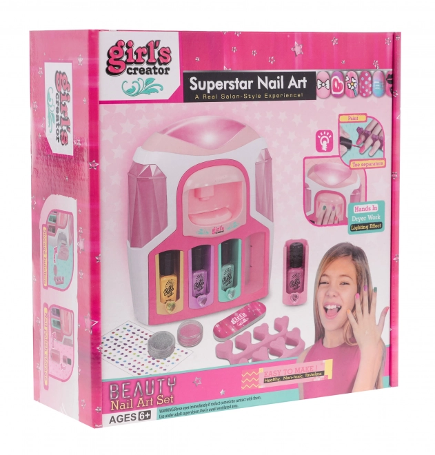 Kit de vernis à ongles pour enfants 6+ avec séchoir interactif et accessoires