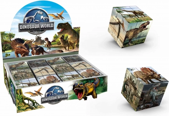 Casse-tête illustré Cube Dinosaures 5,7 cm