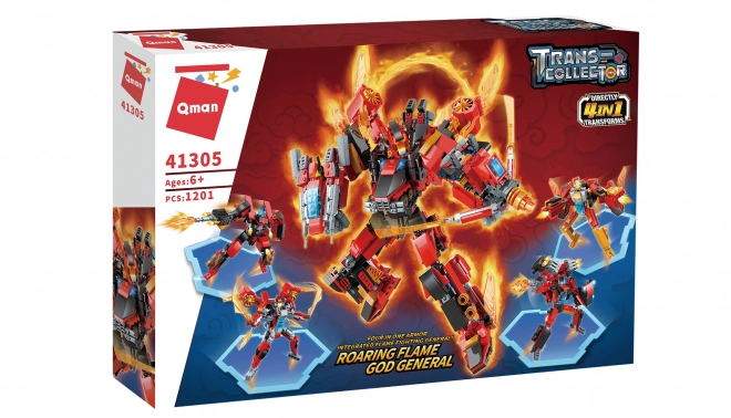 Qman Dieu des Flammes Rugissant Général 41305 ensemble 4 en 1